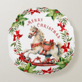 Rocking Horse God jul Rund Kudde