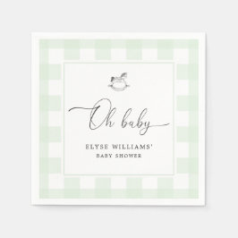 Rocking Horse Grönt Gingham Oh Baby Pappersservett