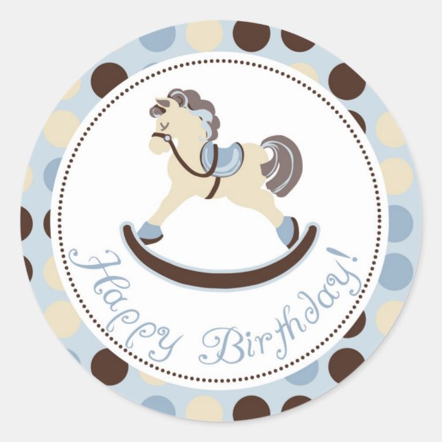 Rocking Horse HB Sticker Runt Klistermärke (Framsida)