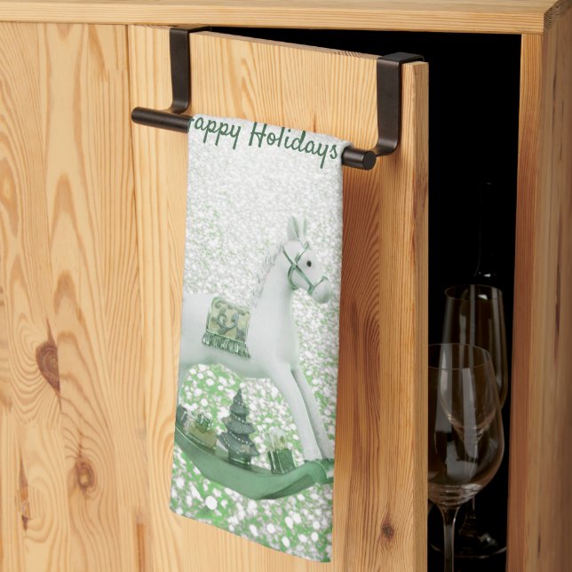 Rocking Horse Jul Helgdag Kitchen Towels Kökshandduk (Thirds Fold)