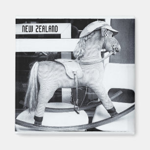 Rocking Horse, Nya Zeeland BW (Fridge Magnet) Magnet