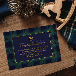 Rocking Horse Plaid Baby Shower Books for Baby Tilläggskort