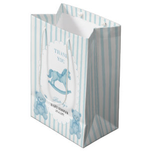 Rocking Horse Preppy Nalle Blue Baby Shower