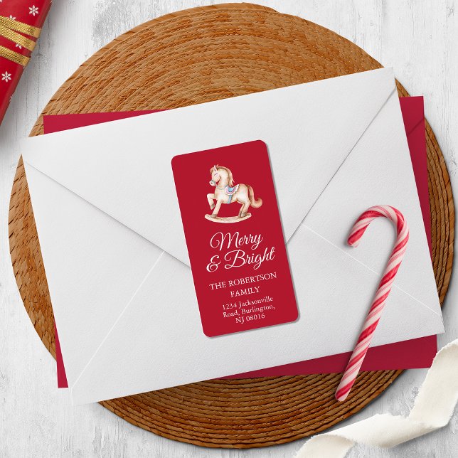 Rocking Horse Return Address Sticker Adressetikett (Skapare uppladdad)