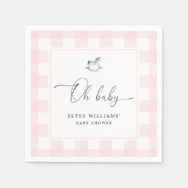 Rocking Horse Rosa Gingham Oh Baby Pappersservett