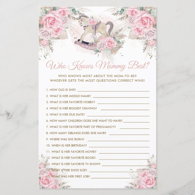 Rocking Horse Rosa Pampas som känner Mamma bäst (Framsida)