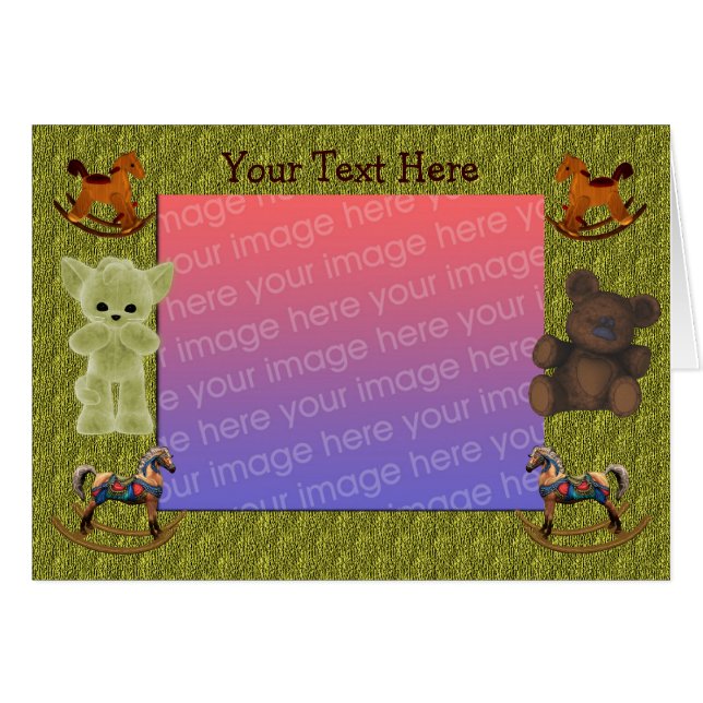 Rocking Horses Nalle Photo Hälsningskort (Framsidan Horizontal)