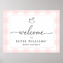 Rocking Hose Rosa Gingham Välkomstskylt Poster