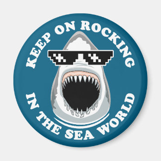 Rocking in Sea World - Shark Älskare Quote Magnet