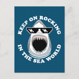 Rocking in Sea World - Shark Älskare Quote Vykort