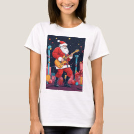 Rocking Jultomten som spelar elektriska gitarrer T Shirt