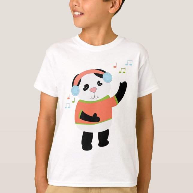 Rocking Panda Bear Shirt Tee Shirt (Framsida)