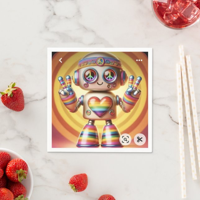 Rocking Retro Robot Pappersservett (Insitu)