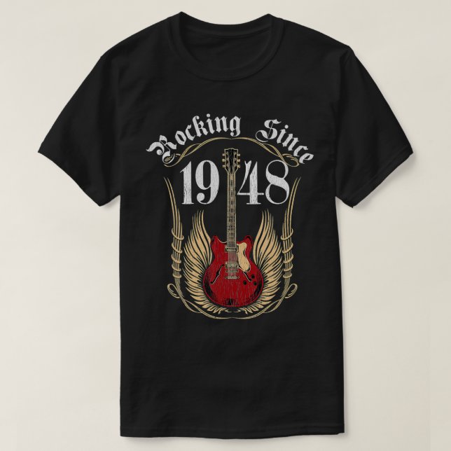 Rocking sedan 1948 73 års gamla födelsedagspresent t shirt (Design framsida)
