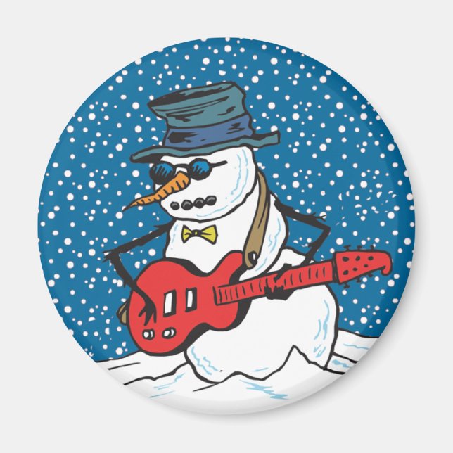 Rocking Snögubbe Magnet (Framsidan)
