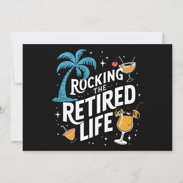 Rocking the Retrött Life Summer Funny Pension Inbjudningar (Framsida)