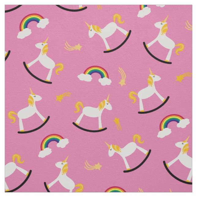Rocking Unicorns Rainbows och Shooting Stars Tyg (Provkarta)
