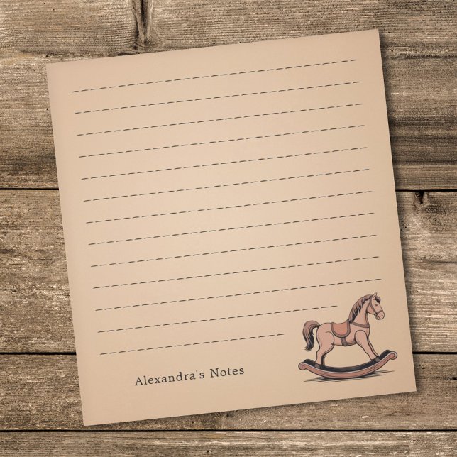 Rockinghäst - Träleksaker Anteckningsblock (Rocking Horse - Wooden Toys Notepad)