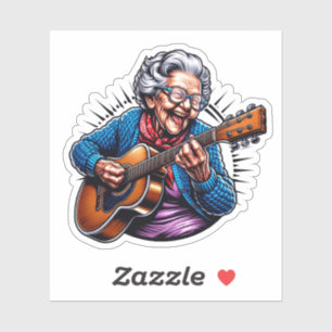 Rockin'Grandma Funny Tecknad Klistermärken