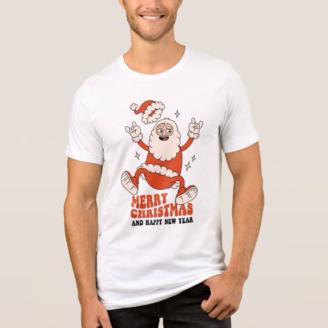 Rockin'Jultomten - en god jul T Shirt (Framsida)