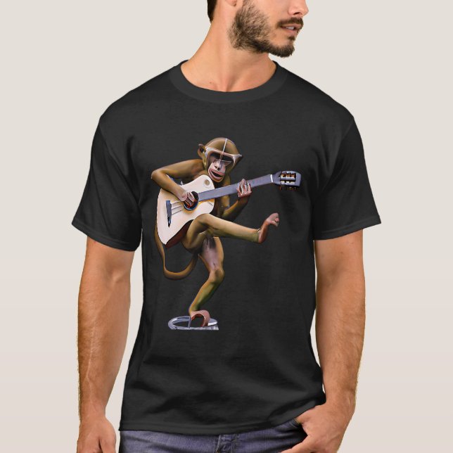 Rockin'Monkey Guitar T Shirt (Framsida)