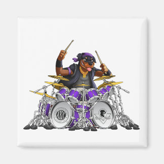 Rockin'Rottie Drummer Magnet