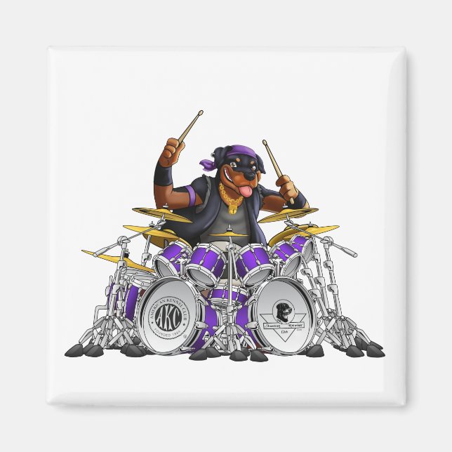 Rockin'Rottie Drummer Magnet (Framsidan)