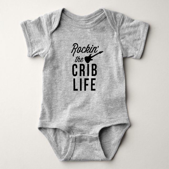 Rockin's Crib Life Funny Music Baby T-shirt (Framsida)