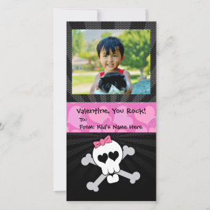Rockins Valentineser Skull Monster Girl's Valentin Julkort