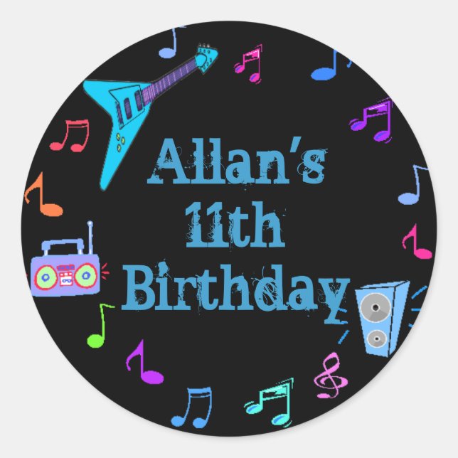 Rockin'Sticker Runt Klistermärke (Framsida)