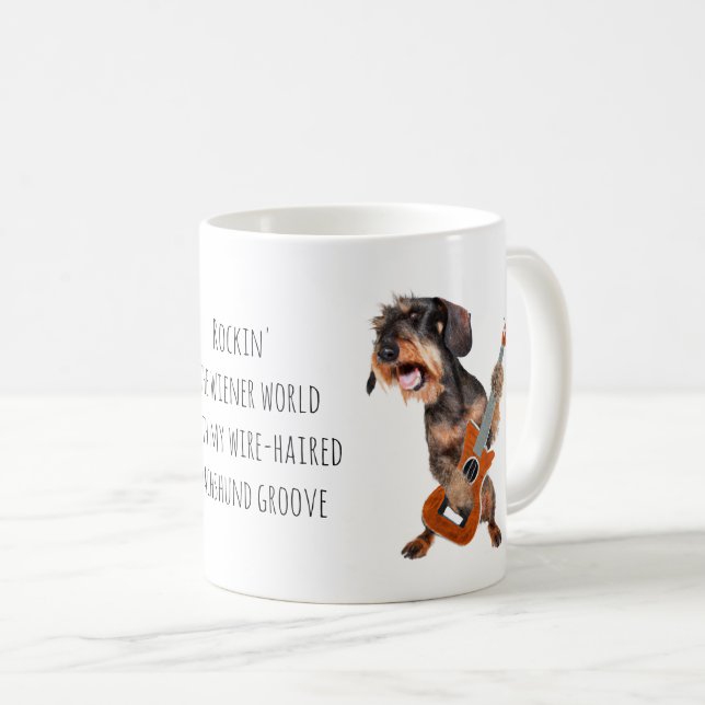 Rockin'the Wiener World - Wire-halls Dachshund Kaffemugg (Framsida höger)