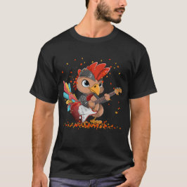 Rockin'Turkey Thanksgiving Guitar Rock N Roll T Shirt