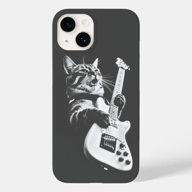 Rockkatt som spelar gitarr - Rolig gitarrkatt (Baksida)