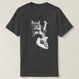 Rockkatt som spelar gitarr - Rolig gitarrkatt T Shirt