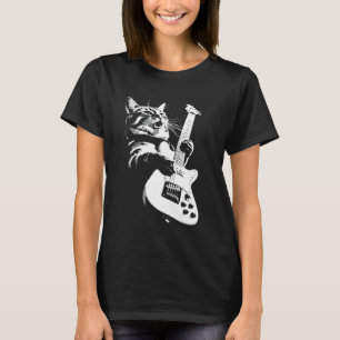 Rockkatt spelar gitarr, kattunge spelar gitarrist  t shirt