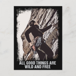 Rockklättrare Motto Vintage Grunge Bergstopp Vykort