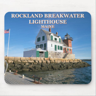 Rockland Breakwater fyr, Maine Mousepad Musmatta