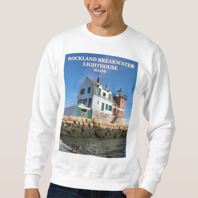 Rockland Breakwater fyr, Maine Sweatshirt (Framsida)