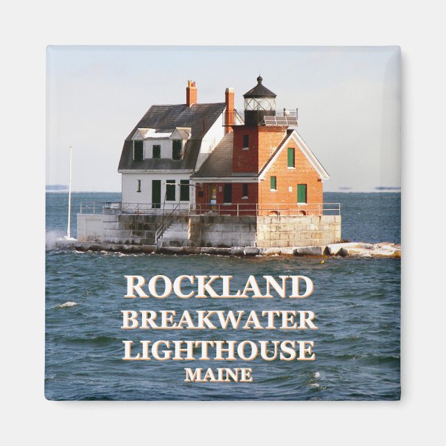 Rockland Breakwater Lighthouse, Maine Magnet (Framsidan)