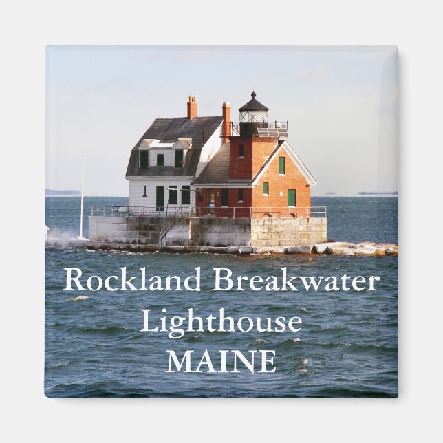 Rockland Breakwater Lighthouse, Maine Magnet (Framsidan)