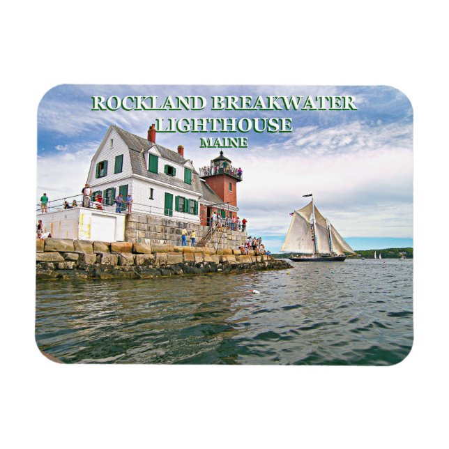 Rockland Breakwater Lighthouse, Maine Photo Magnet (Horisontell)