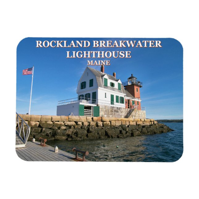 Rockland Breakwater Lighthouse, Maine Photo Magnet (Horisontell)
