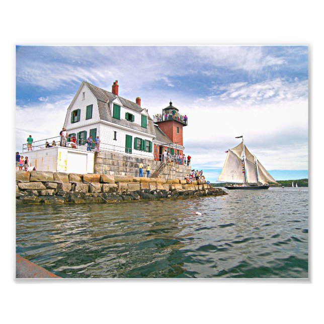 Rockland Breakwater Lighthouse, Maine Photo Print Fototryck (Framsidan)