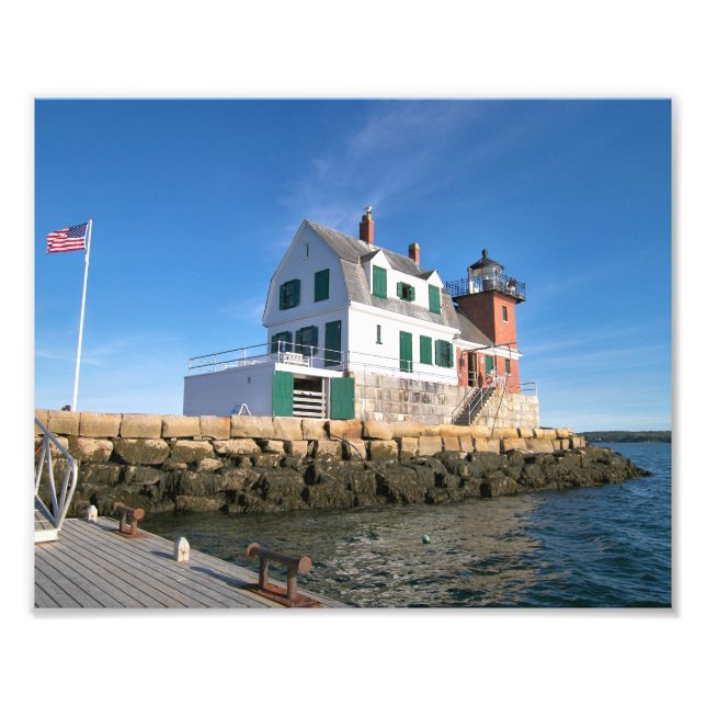 Rockland Breakwater Lighthouse, Maine Photo Print Fototryck (Framsidan)
