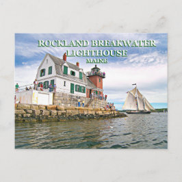Rockland Breakwater Lighthouse, Maine Postcard Vykort
