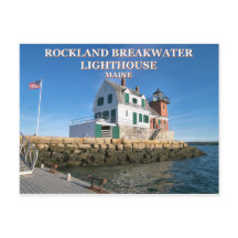 Rockland Breakwater Lighthouse, Maine Postcard