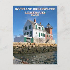 Rockland Breakwater Lighthouse, Maine Postcard Vykort