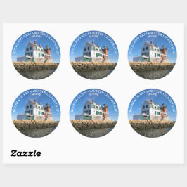 Rockland Breakwater Lighthouse, ME Round Stickers Runt Klistermärke