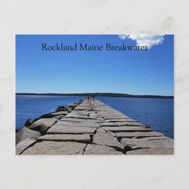 Rockland Maine Breakwater Postcard Vykort (Framsida)