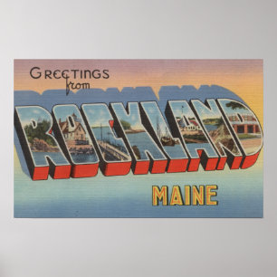 Rockland Maine - stora brevplatser Poster
